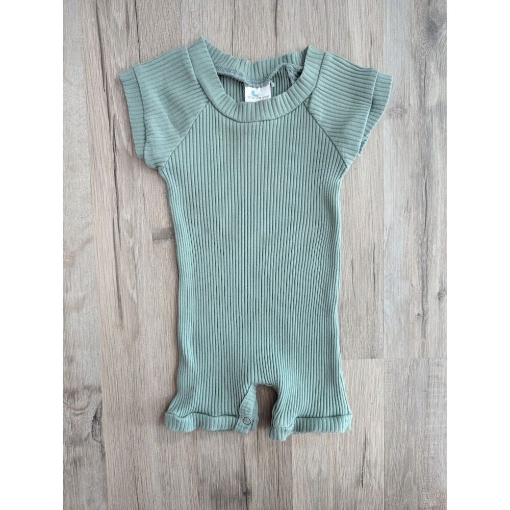 6Mo Little One Shop Ribbed Shortie in Green (K5)